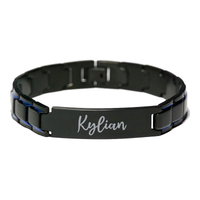 Load image into Gallery viewer, Kylian Bracelet Personalized for Men Custom Name Engraved Jewelry for Boys Men Him Birthday Christmas Adjustable Link Bracelet – front view
