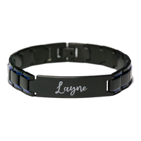 Load image into Gallery viewer, Layne Bracelet Personalized for Men Custom Name Engraved Jewelry for Boys Men Him Birthday Christmas Adjustable Link Bracelet – front view
