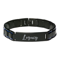 Load image into Gallery viewer, Legacy Bracelet Personalized for Men Custom Name Engraved Jewelry for Boys Men Him Birthday Christmas Adjustable Link Bracelet – front view

