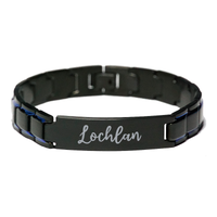 Load image into Gallery viewer, Lochlan Bracelet Personalized for Men Custom Name Engraved Jewelry for Boys Men Him Birthday Christmas Adjustable Link Bracelet – front view
