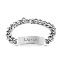 Load image into Gallery viewer, Darsh Gifts - Personalized Cuban Link Bracelet for Men - Custom Stainless Steel Jewelry for Him – front view
