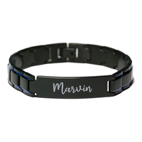 Load image into Gallery viewer, Marvin Bracelet Personalized for Men Custom Name Engraved Jewelry for Boys Men Him Birthday Christmas Adjustable Link Bracelet – front view
