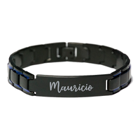 Load image into Gallery viewer, Mauricio Bracelet Personalized for Men Custom Name Engraved Jewelry for Boys Men Him Birthday Christmas Adjustable Link Bracelet – front view

