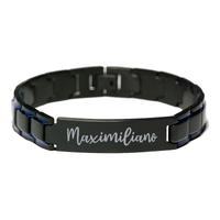 Load image into Gallery viewer, Maximiliano Bracelet Personalized for Men Custom Name Engraved Jewelry for Boys Men Him Birthday Christmas Adjustable Link Bracelet – front view
