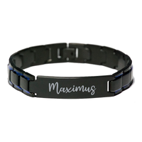 Load image into Gallery viewer, Maximus Bracelet Personalized for Men Custom Name Engraved Jewelry for Boys Men Him Birthday Christmas Adjustable Link Bracelet – front view

