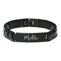 Load image into Gallery viewer, Mekhi Bracelet Personalized for Men Custom Name Engraved Jewelry for Boys Men Him Birthday Christmas Adjustable Link Bracelet – front view
