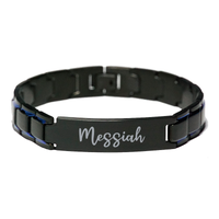 Load image into Gallery viewer, Messiah Bracelet Personalized for Men Custom Name Engraved Jewelry for Boys Men Him Birthday Christmas Adjustable Link Bracelet – front view
