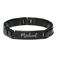 Load image into Gallery viewer, Michael Bracelet Personalized for Men Custom Name Engraved Jewelry for Boys Men Him Birthday Christmas Adjustable Link Bracelet – front view
