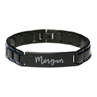 Load image into Gallery viewer, Morgan Bracelet Personalized for Men Custom Name Engraved Jewelry for Boys Men Him Birthday Christmas Adjustable Link Bracelet – front view
