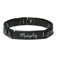 Load image into Gallery viewer, Murphy Bracelet Personalized for Men Custom Name Engraved Jewelry for Boys Men Him Birthday Christmas Adjustable Link Bracelet – front view
