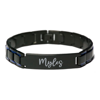 Load image into Gallery viewer, Myles Bracelet Personalized for Men Custom Name Engraved Jewelry for Boys Men Him Birthday Christmas Adjustable Link Bracelet – front view
