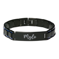 Load image into Gallery viewer, Mylo Bracelet Personalized for Men Custom Name Engraved Jewelry for Boys Men Him Birthday Christmas Adjustable Link Bracelet – front view
