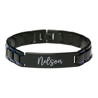 Load image into Gallery viewer, Nelson Bracelet Personalized for Men Custom Name Engraved Jewelry for Boys Men Him Birthday Christmas Adjustable Link Bracelet – front view
