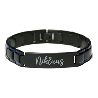 Load image into Gallery viewer, Niklaus Bracelet Personalized for Men Custom Name Engraved Jewelry for Boys Men Him Birthday Christmas Adjustable Link Bracelet – front view
