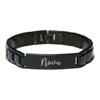 Load image into Gallery viewer, Nova Bracelet Personalized for Men Custom Name Engraved Jewelry for Boys Men Him Birthday Christmas Adjustable Link Bracelet – front view

