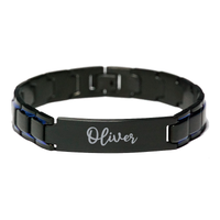 Load image into Gallery viewer, Oliver Bracelet Personalized for Men Custom Name Engraved Jewelry for Boys Men Him Birthday Christmas Adjustable Link Bracelet – front view
