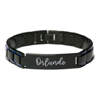 Load image into Gallery viewer, Orlando Bracelet Personalized for Men Custom Name Engraved Jewelry for Boys Men Him Birthday Christmas Adjustable Link Bracelet – front view
