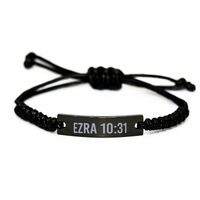 Load image into Gallery viewer, Ezra 10 31 Bracelet Ezra 10:31 Gift Bible Verse Scripture Stainless Steel Bracelet – front view
