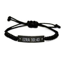 Load image into Gallery viewer, Ezra 10 43 Bracelet Ezra 10:43 Gift Bible Verse Scripture Stainless Steel Bracelet – front view
