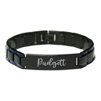 Load image into Gallery viewer, Padgett Bracelet Personalized for Men Custom Name Engraved Jewelry for Boys Men Him Birthday Christmas Adjustable Link Bracelet – front view
