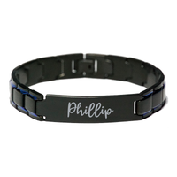 Load image into Gallery viewer, Phillip Bracelet Personalized for Men Custom Name Engraved Jewelry for Boys Men Him Birthday Christmas Adjustable Link Bracelet – front view
