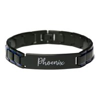 Load image into Gallery viewer, Phoenix Bracelet Personalized for Men Custom Name Engraved Jewelry for Boys Men Him Birthday Christmas Adjustable Link Bracelet – front view
