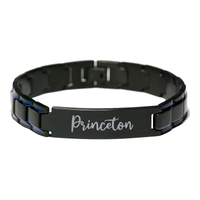 Load image into Gallery viewer, Princeton Bracelet Personalized for Men Custom Name Engraved Jewelry for Boys Men Him Birthday Christmas Adjustable Link Bracelet – front view
