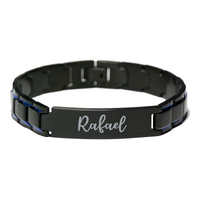 Load image into Gallery viewer, Rafael Bracelet Personalized for Men Custom Name Engraved Jewelry for Boys Men Him Birthday Christmas Adjustable Link Bracelet – front view
