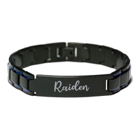 Load image into Gallery viewer, Raiden Bracelet Personalized for Men Custom Name Engraved Jewelry for Boys Men Him Birthday Christmas Adjustable Link Bracelet – front view
