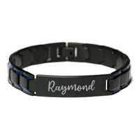 Load image into Gallery viewer, Raymond Bracelet Personalized for Men Custom Name Engraved Jewelry for Boys Men Him Birthday Christmas Adjustable Link Bracelet – front view

