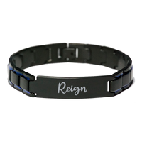 Load image into Gallery viewer, Reign Bracelet Personalized for Men Custom Name Engraved Jewelry for Boys Men Him Birthday Christmas Adjustable Link Bracelet – front view
