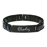Load image into Gallery viewer, Rhodes Bracelet Personalized for Men Custom Name Engraved Jewelry for Boys Men Him Birthday Christmas Adjustable Link Bracelet – front view
