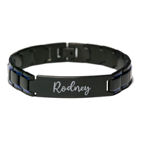 Load image into Gallery viewer, Rodney Bracelet Personalized for Men Custom Name Engraved Jewelry for Boys Men Him Birthday Christmas Adjustable Link Bracelet – front view
