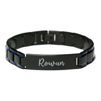 Load image into Gallery viewer, Rowan Bracelet Personalized for Men Custom Name Engraved Jewelry for Boys Men Him Birthday Christmas Adjustable Link Bracelet – front view
