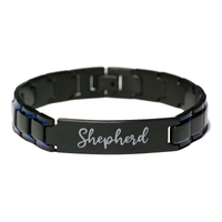 Load image into Gallery viewer, Shepherd Bracelet Personalized for Men Custom Name Engraved Jewelry for Boys Men Him Birthday Christmas Adjustable Link Bracelet – front view
