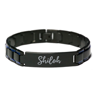 Load image into Gallery viewer, Shiloh Bracelet Personalized for Men Custom Name Engraved Jewelry for Boys Men Him Birthday Christmas Adjustable Link Bracelet – front view
