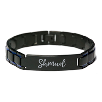 Load image into Gallery viewer, Shmuel Bracelet Personalized for Men Custom Name Engraved Jewelry for Boys Men Him Birthday Christmas Adjustable Link Bracelet – front view
