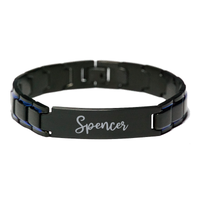 Load image into Gallery viewer, Spencer Bracelet Personalized for Men Custom Name Engraved Jewelry for Boys Men Him Birthday Christmas Adjustable Link Bracelet – front view
