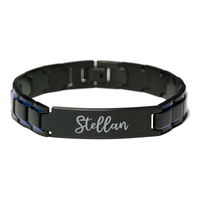 Load image into Gallery viewer, Stellan Bracelet Personalized for Men Custom Name Engraved Jewelry for Boys Men Him Birthday Christmas Adjustable Link Bracelet – front view
