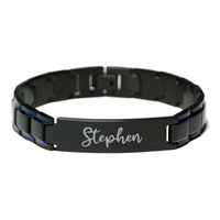 Load image into Gallery viewer, Stephen Bracelet Personalized for Men Custom Name Engraved Jewelry for Boys Men Him Birthday Christmas Adjustable Link Bracelet – front view
