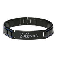 Load image into Gallery viewer, Sullivan Bracelet Personalized for Men Custom Name Engraved Jewelry for Boys Men Him Birthday Christmas Adjustable Link Bracelet – front view
