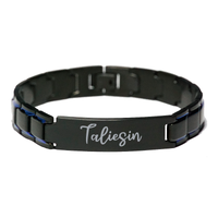 Load image into Gallery viewer, Taliesin Bracelet Personalized for Men Custom Name Engraved Jewelry for Boys Men Him Birthday Christmas Adjustable Link Bracelet – front view
