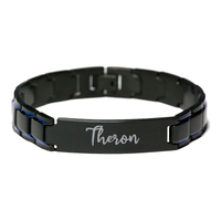 Load image into Gallery viewer, Theron Bracelet Personalized for Men Custom Name Engraved Jewelry for Boys Men Him Birthday Christmas Adjustable Link Bracelet – front view
