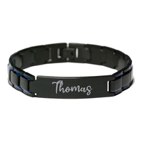 Load image into Gallery viewer, Thomas Bracelet Personalized for Men Custom Name Engraved Jewelry for Boys Men Him Birthday Christmas Adjustable Link Bracelet – front view

