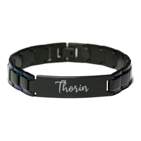 Load image into Gallery viewer, Thorin Bracelet Personalized for Men Custom Name Engraved Jewelry for Boys Men Him Birthday Christmas Adjustable Link Bracelet – front view

