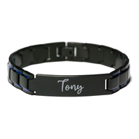 Load image into Gallery viewer, Tony Bracelet Personalized for Men Custom Name Engraved Jewelry for Boys Men Him Birthday Christmas Adjustable Link Bracelet – front view

