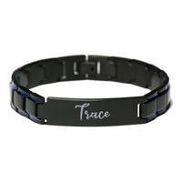 Load image into Gallery viewer, Trace Bracelet Personalized for Men Custom Name Engraved Jewelry for Boys Men Him Birthday Christmas Adjustable Link Bracelet – front view
