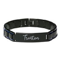 Load image into Gallery viewer, Trenton Bracelet Personalized for Men Custom Name Engraved Jewelry for Boys Men Him Birthday Christmas Adjustable Link Bracelet – front view
