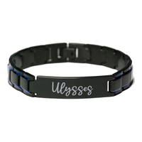 Load image into Gallery viewer, Ulysses Bracelet Personalized for Men Custom Name Engraved Jewelry for Boys Men Him Birthday Christmas Adjustable Link Bracelet – front view
