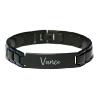 Load image into Gallery viewer, Vance Bracelet Personalized for Men Custom Name Engraved Jewelry for Boys Men Him Birthday Christmas Adjustable Link Bracelet – front view
